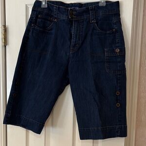 Bandolino women Navy denim long Bermuda Shorts